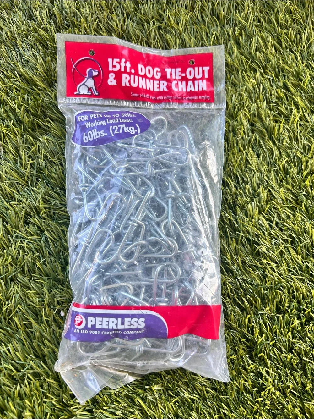 15ft Silver Dog Tie-Out & Runner Chain
